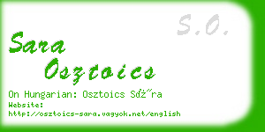 sara osztoics business card